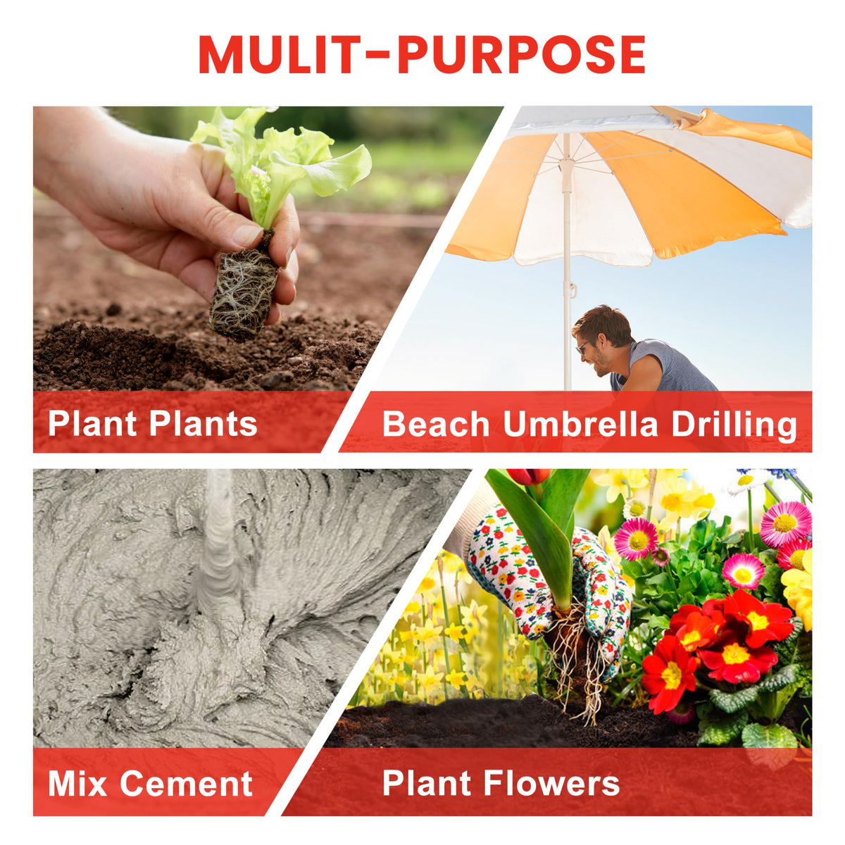 TCBWFY auger drill bit digs through soil with steady action during planting.
