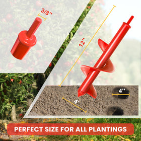 TCBWFY auger drill bit with 3/8-inch hex drive enables effortless hole digging.