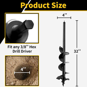 TCBWFY dual-blade garden auger delivers clean cuts through clay and rocks
