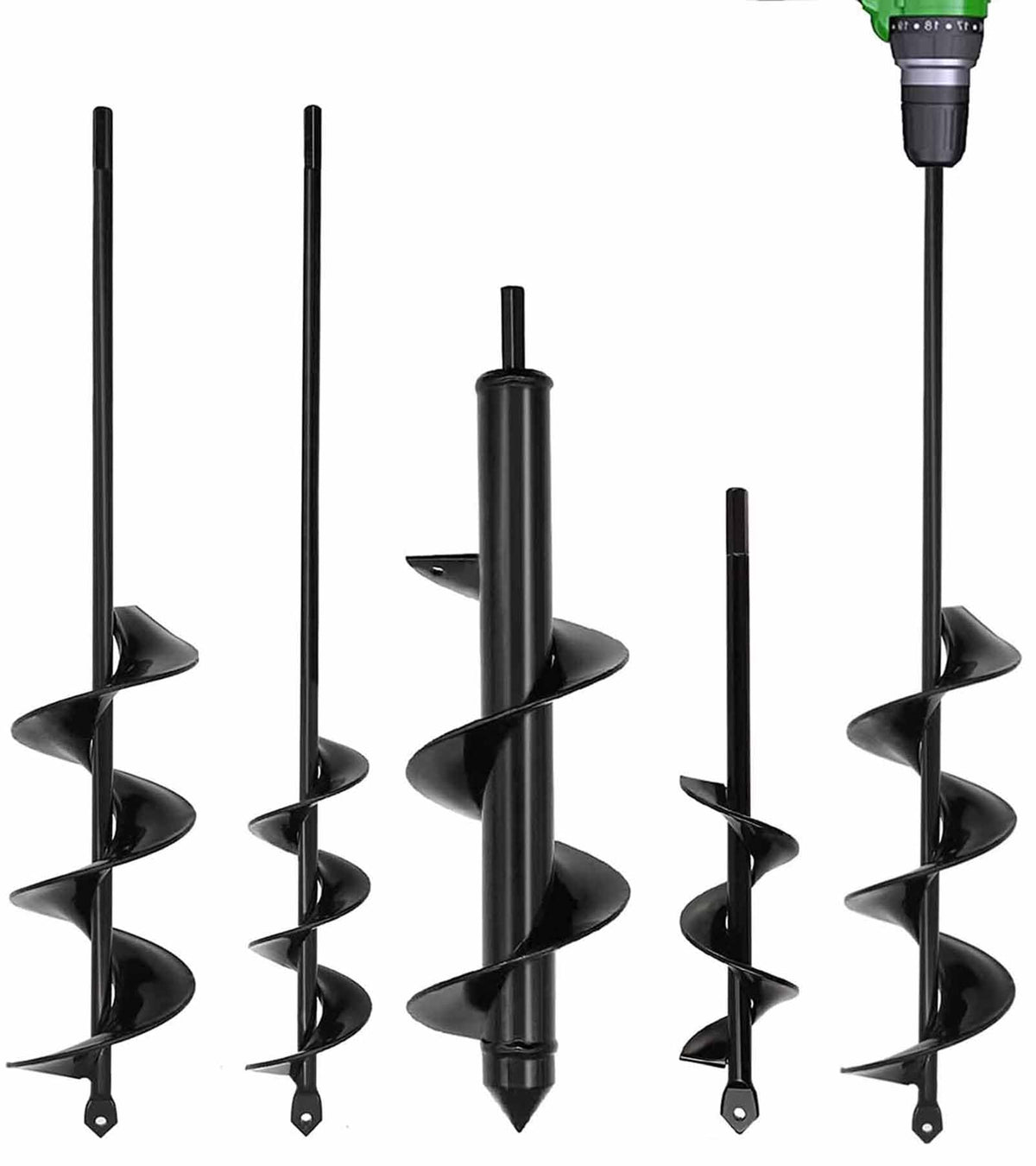 TCBWFY garden auger 1-6x9 spiral bit quickly digs soil for post holes