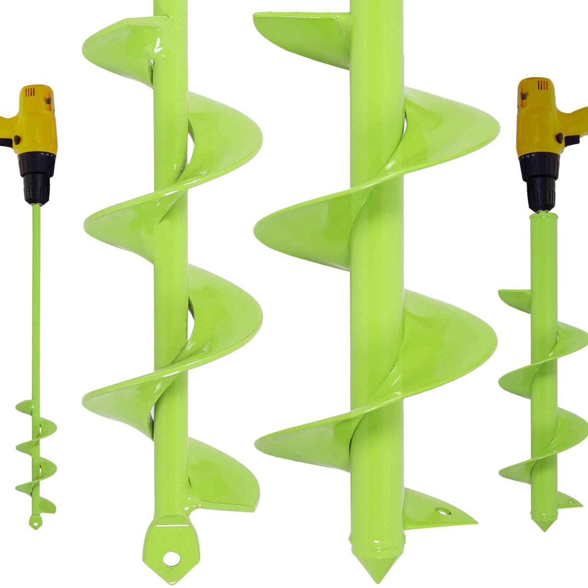 TCBWFY garden auger bit 3.5x16 front view for efficient posts and planting