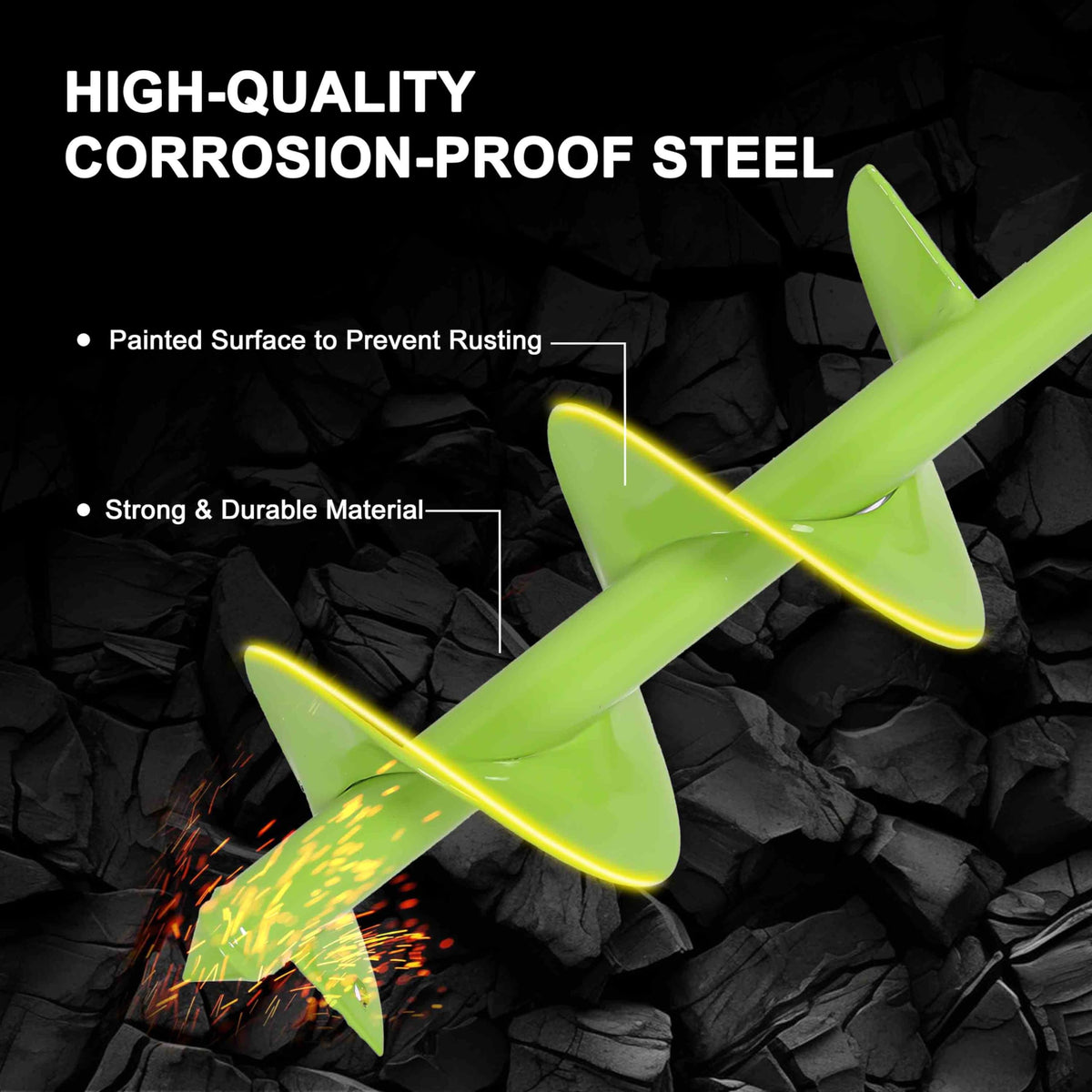 TCBWFY garden auger bit carbon steel construction for durability in soil