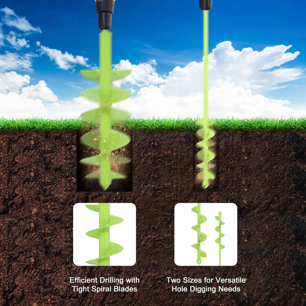 TCBWFY spiral design lifts soil for faster hole creation