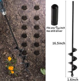 TCBWFY garden auger durable steel construction withstands tough soils