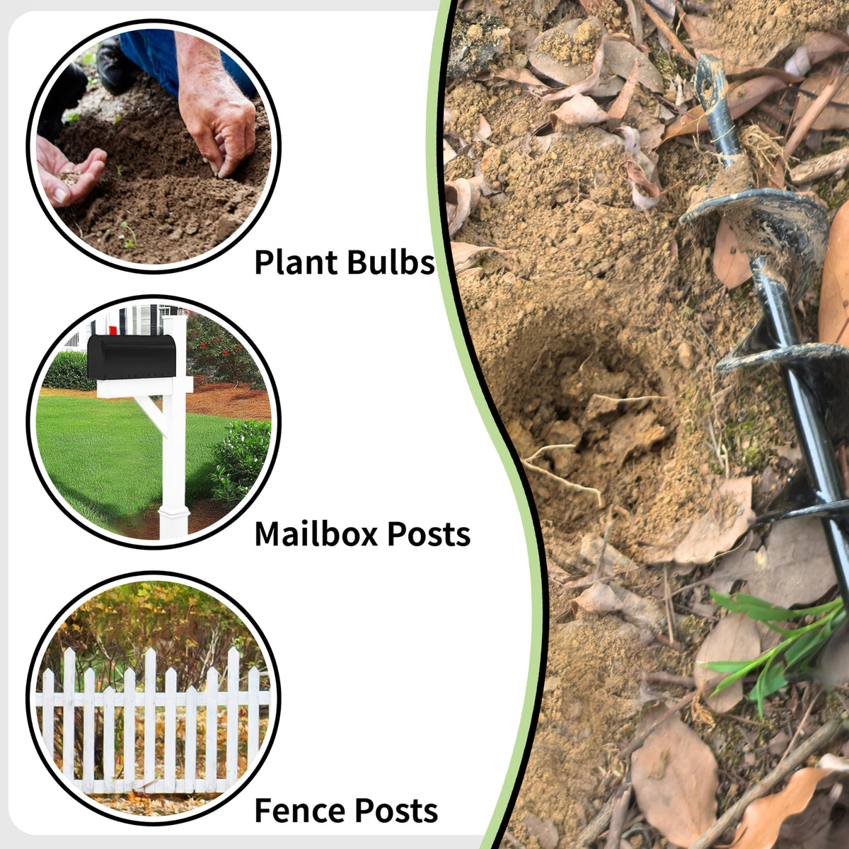 TCBWFY garden auger easy to use and easy cleanup after gardening