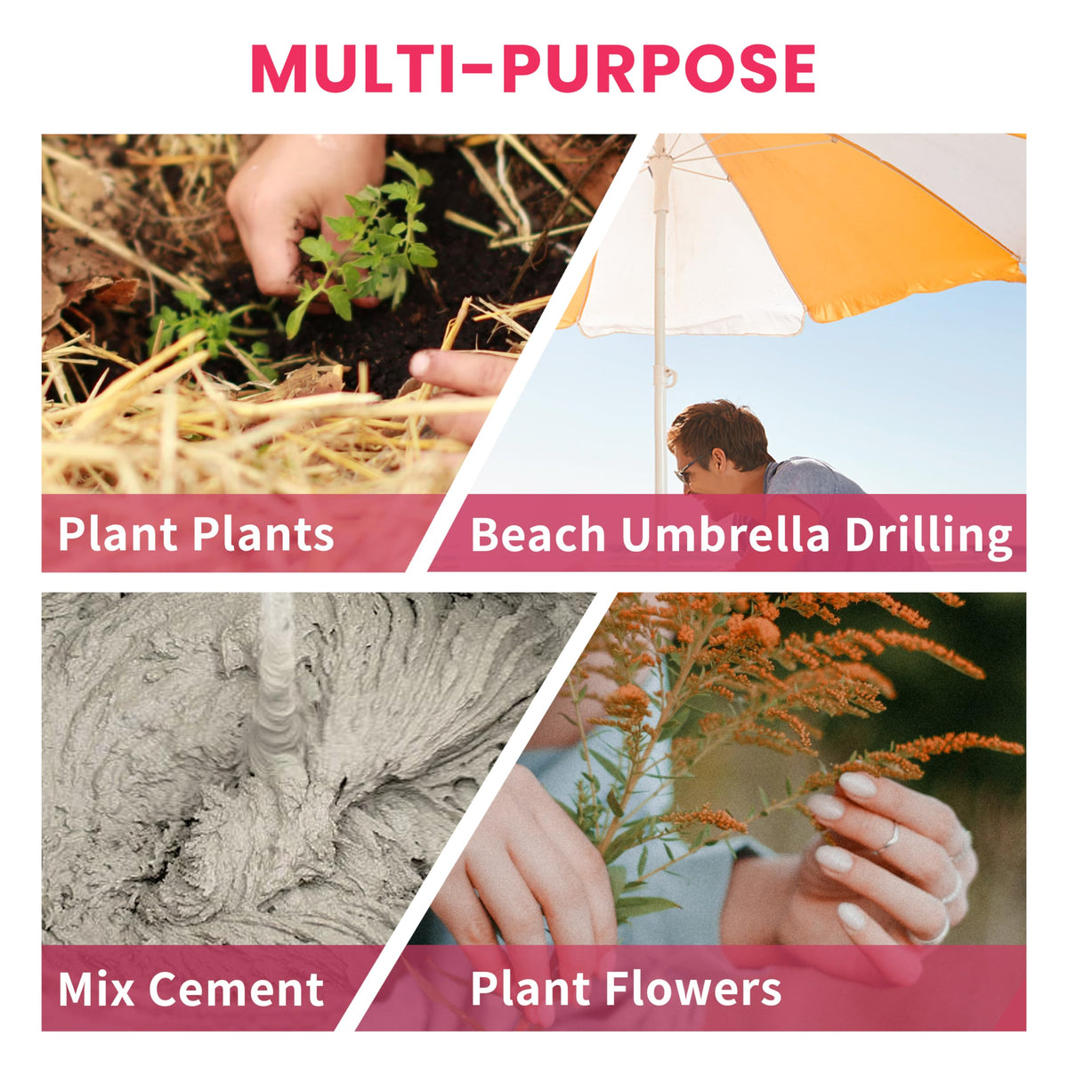 TCBWFY heavy-duty steel auger for long-lasting garden use
