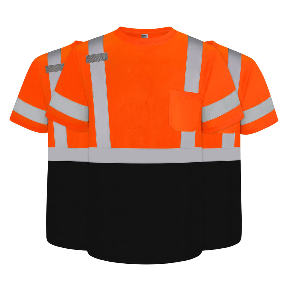 TCCFCCT hi-vis shirt front view shows 360° visibility for outdoor work