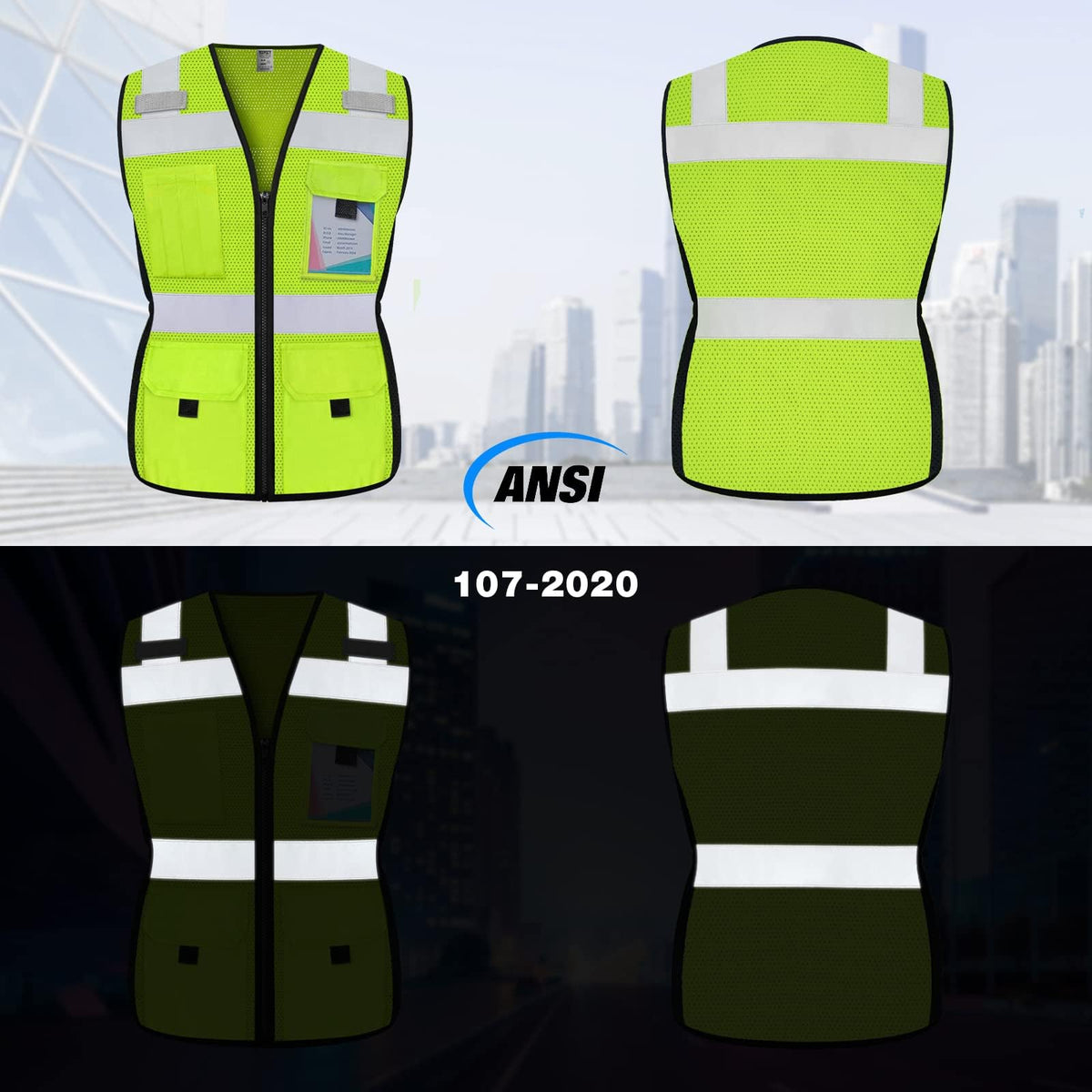 TCCFCCT Women Reflective Vest inner pocket detail with secure storage for small items