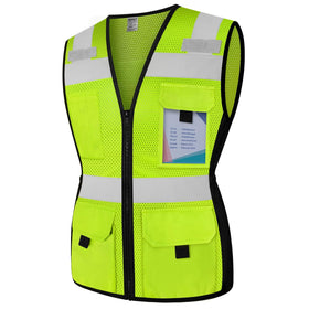 TCCFCCT women's safety vest front view showing 11 pockets for organized tools