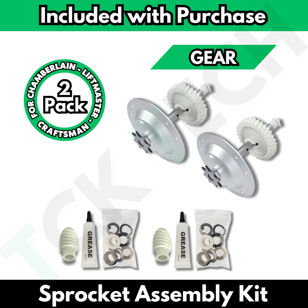 TCK Tech sprocket bearings for smooth garage door operation
