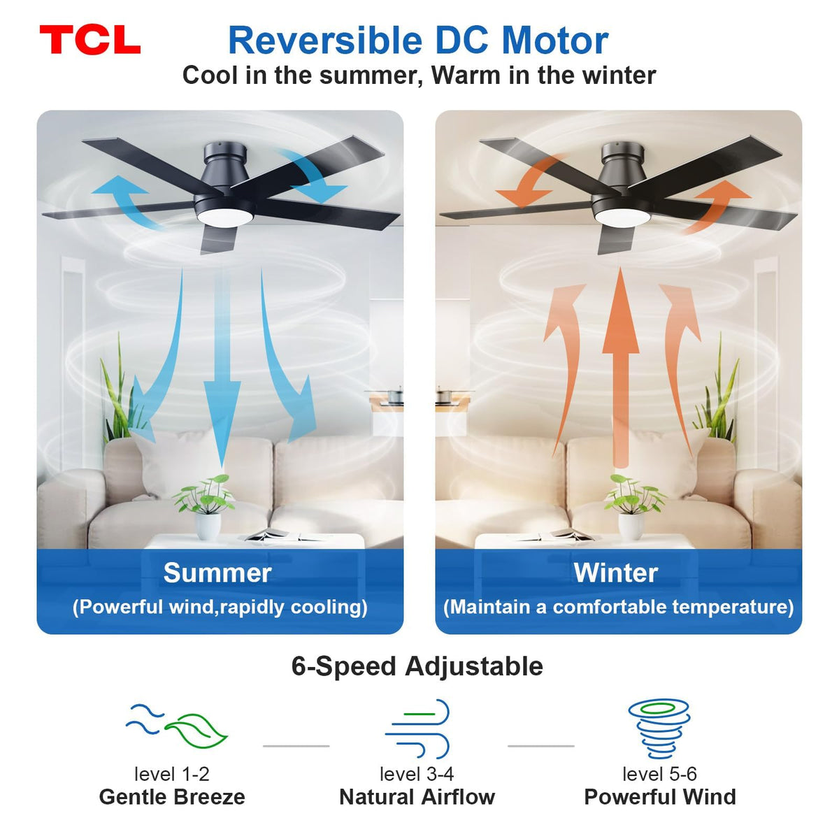 TCL 20W dimmable LED light for customizable ambience.