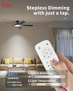 TCL remote with six speeds lets you customize comfort.