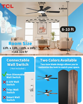 TCL ultra-slim profile fits rooms with lower ceilings.