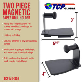 TCP Global magnetic paper towel holder front view enabling easy reach of towels