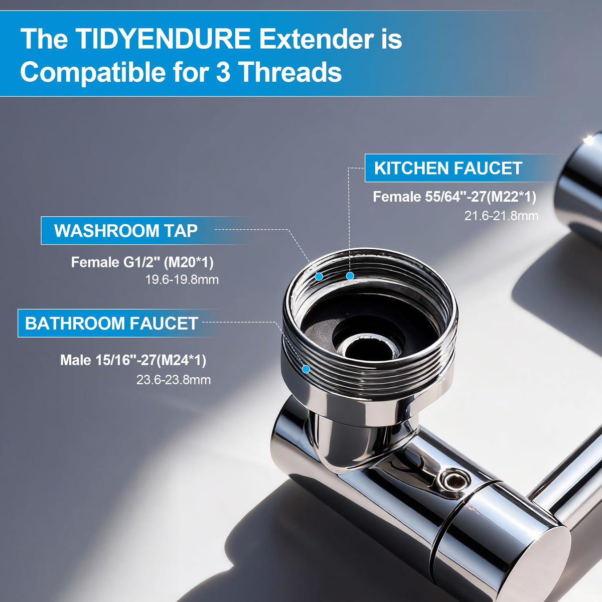 TD TIDYENDURE two-mode outlet showing bubble and spray options