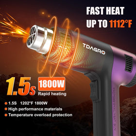 TDAGRO heat gun temperature dial enabling precise, repeatable settings.
