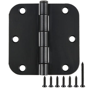TDCHINGES 30-pack rounded matte black door hinges for interior doors with durable installation