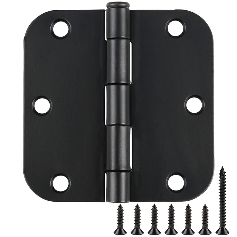 TDCHINGES 30-pack rounded matte black door hinges for interior doors with durable installation