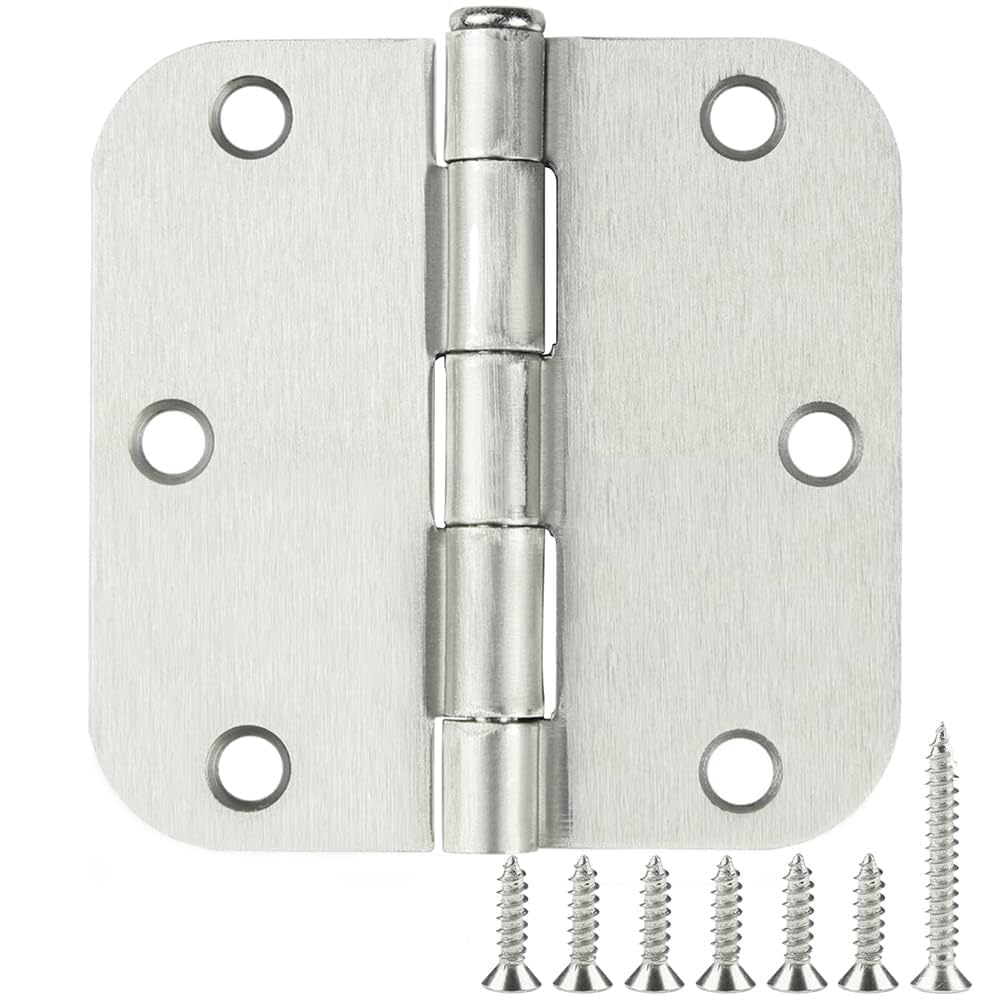 TDCHINGES 30-pack rounded satin nickel hinges for interior doors and cabinets.