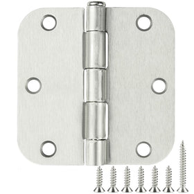 TDCHINGES door hinge with rounded brushed nickel finish for smooth interior door operation