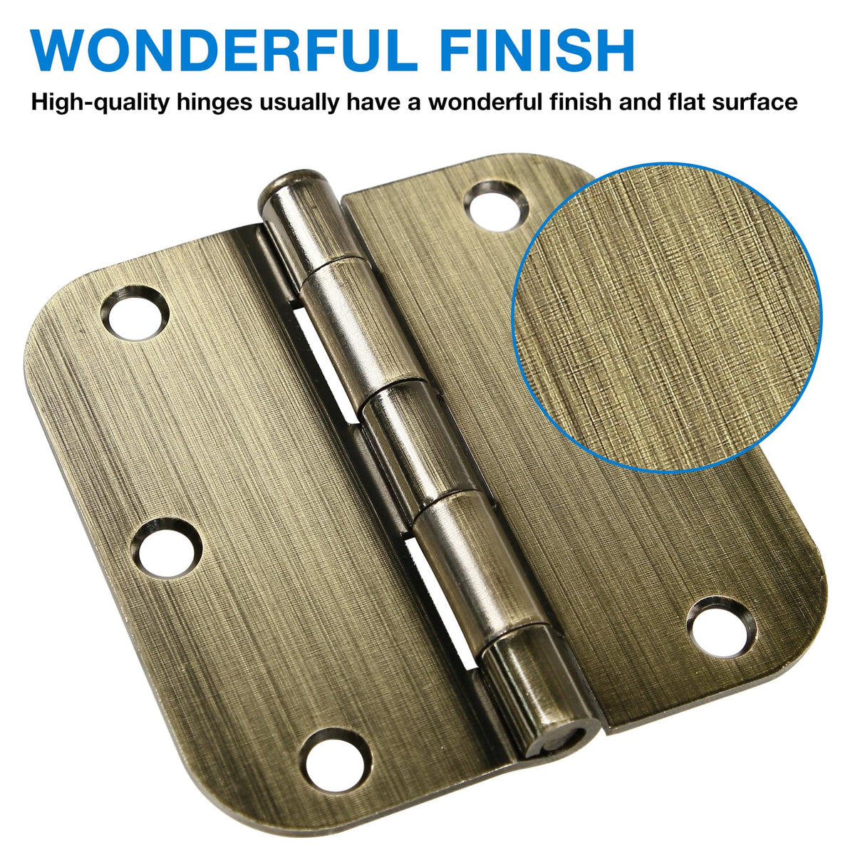 TDCHINGES heavy-duty hinges with six-hole flat mortise design