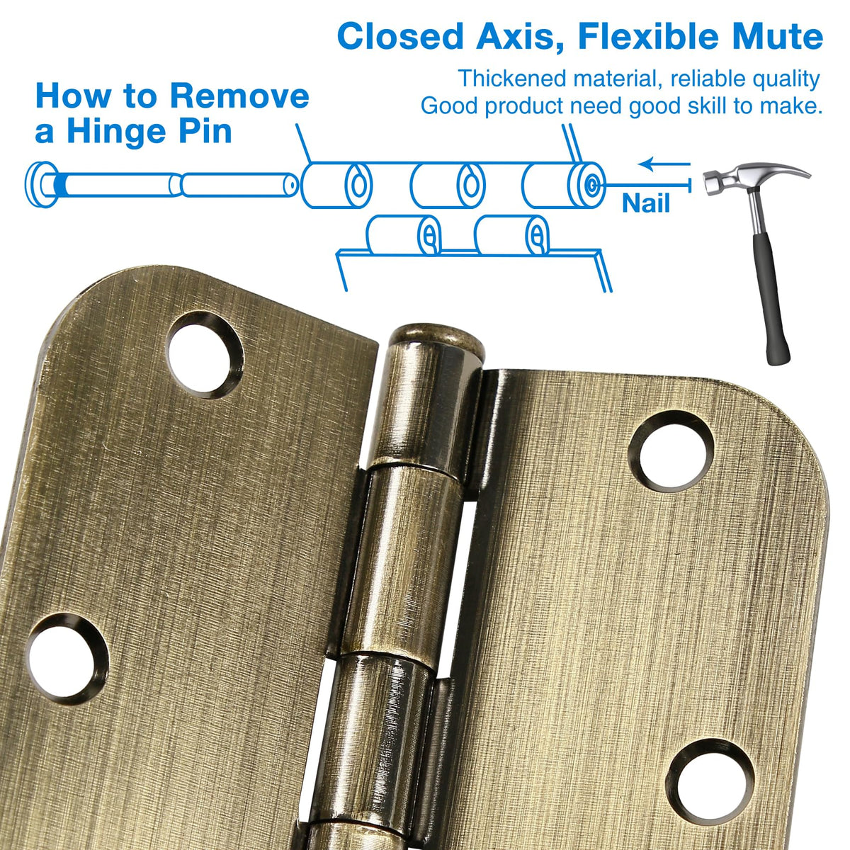 TDCHINGES heavy-duty metal hardware kit for interior and exterior doors