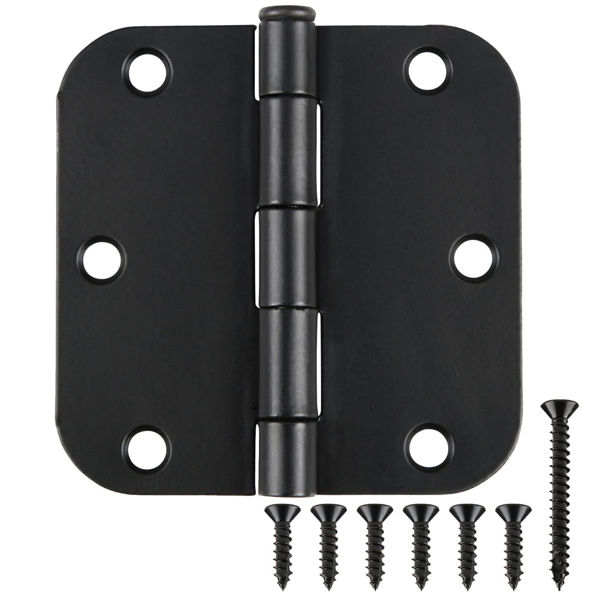 TDCHINGES matte black door hinge front view highlights sturdy interior hardware for reliable doors.