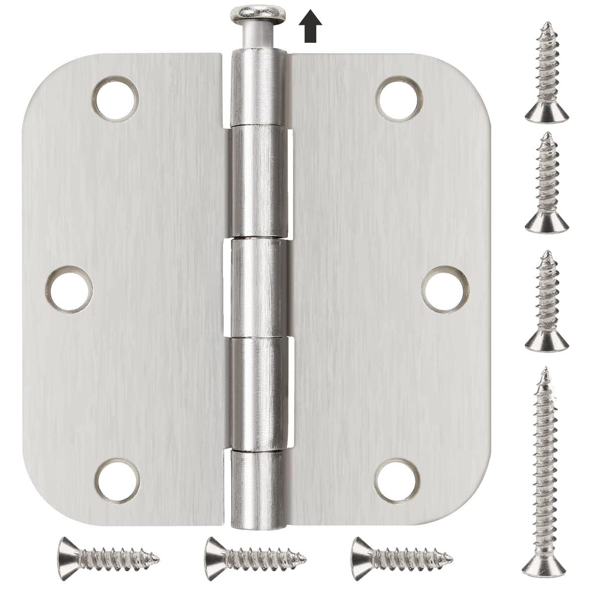 TDCHINGES nickel door hinge 3.5 inch brushed finish for interior doors