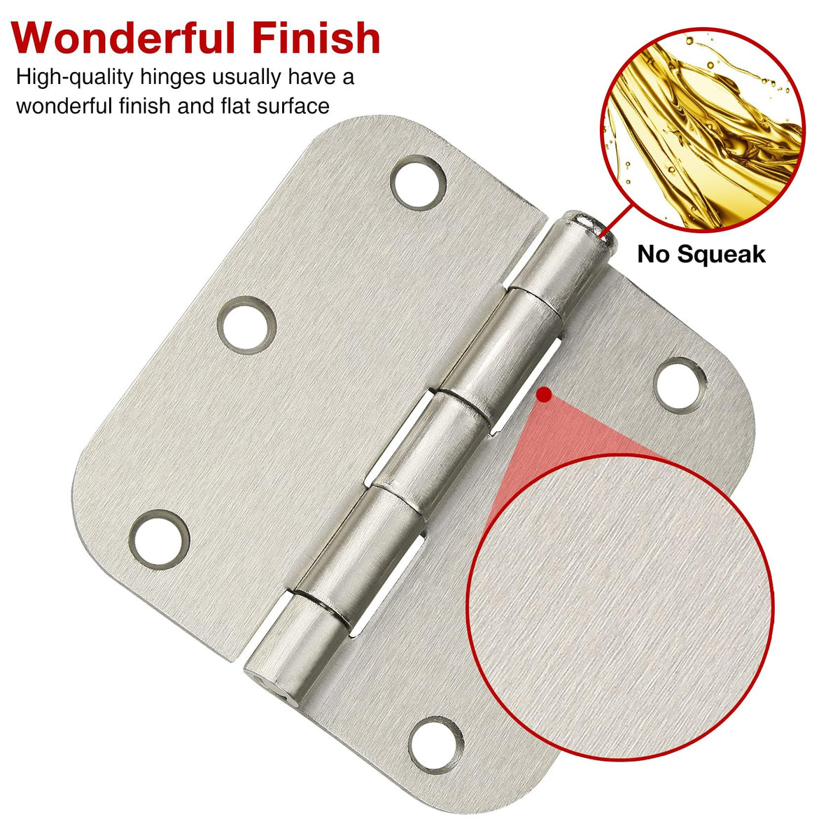 TDCHINGES satin nickel interior hinge for cabinets and doors
