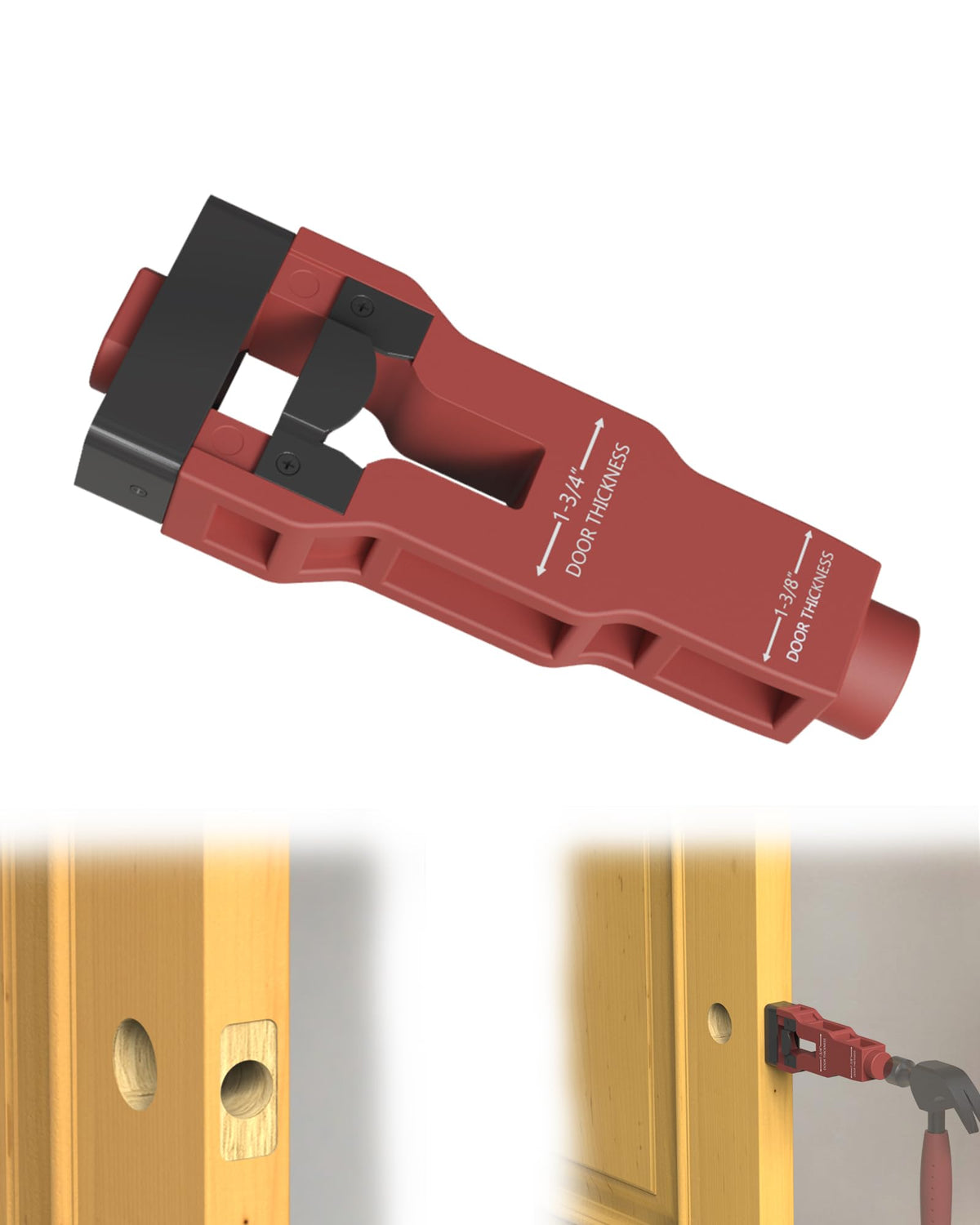 TDCQFFF door latch mortise tool front view for precise cuts
