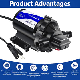 TDRFORCE 4GPM water transfer pump enabling quick garden hose filling.