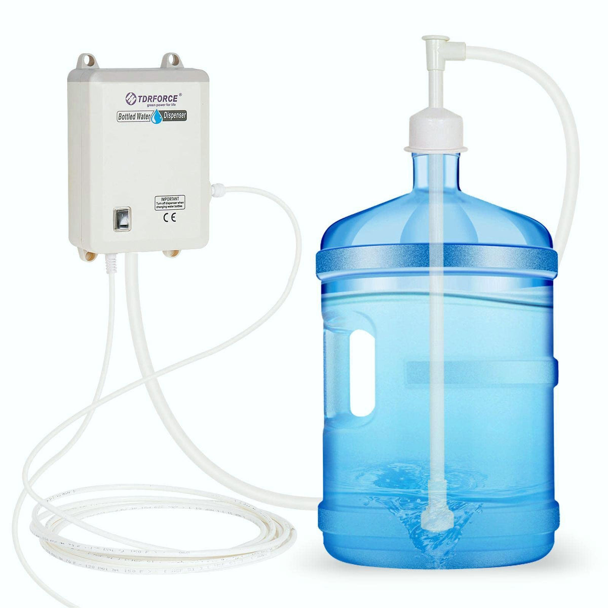 TDRFORCE bottle dispenser under-counter setup enables convenient water delivery