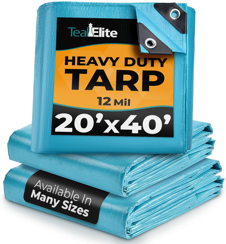 Teal Elite heavy-duty waterproof tarp cover for all-weather protection