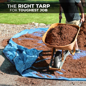 Teal Elite tarp used as pool cover for protection from debris