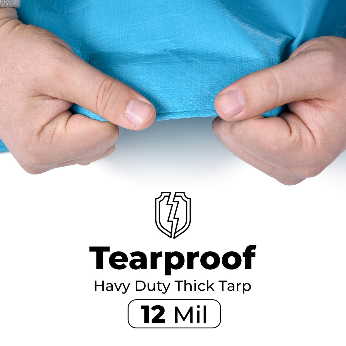 Teal Elite tarp with rust-proof grommets every 18 inches for secure anchoring