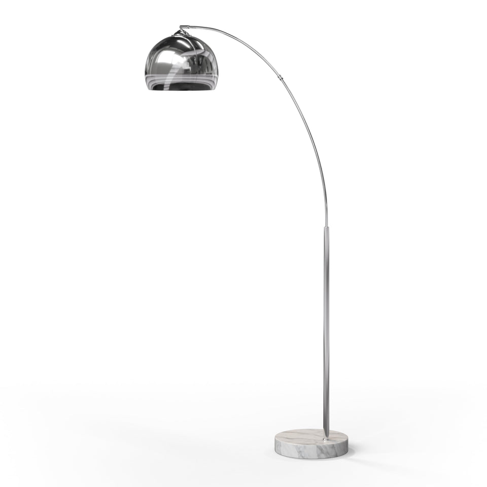 Teamson Home Arquer arc floor lamp base detail shows faux white marble stability