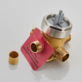Tearel brass diverter front view, showcasing durable construction for reliability