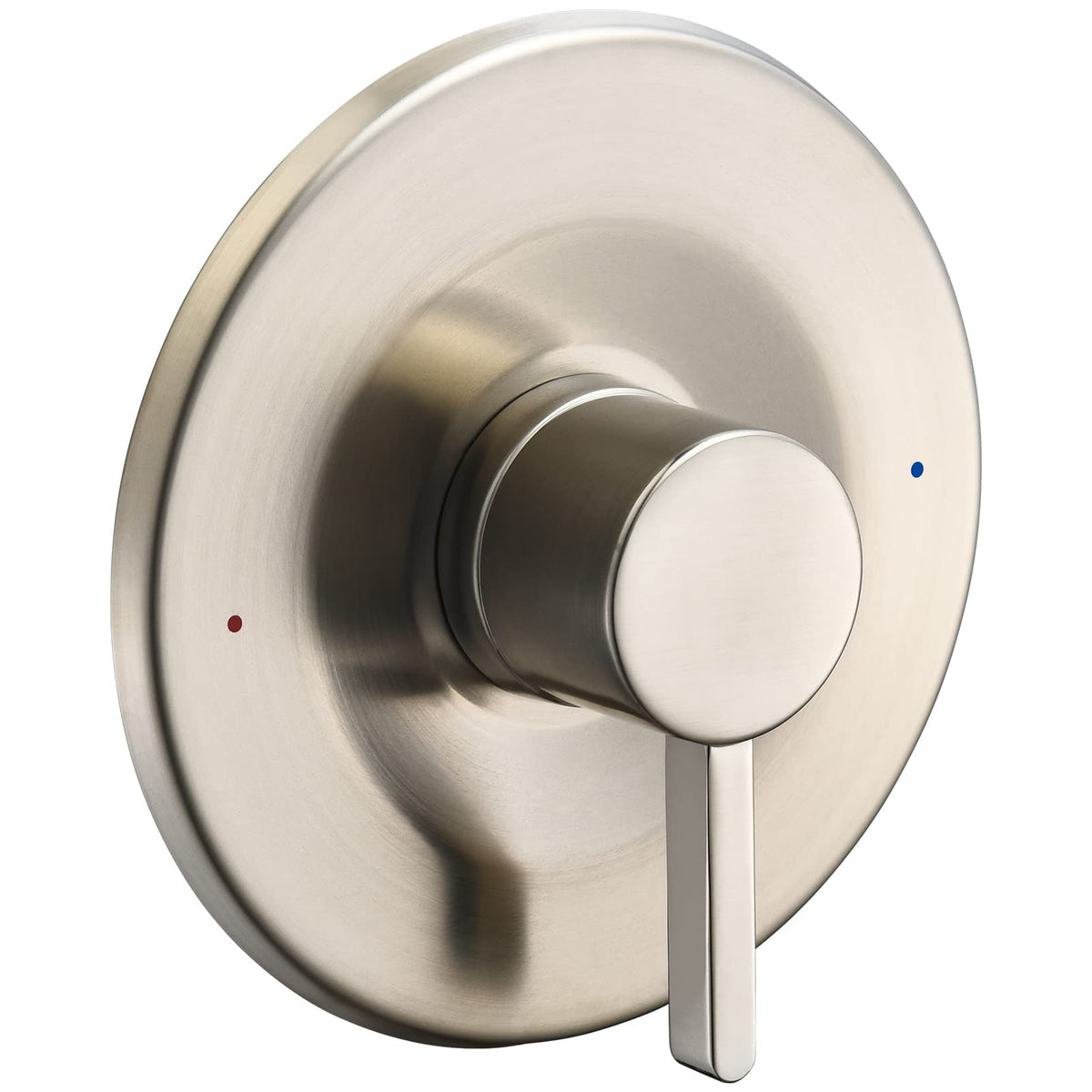 Tearel brushed nickel shower trim demonstrates premium finish and Moen Posi-Temp compatibility.