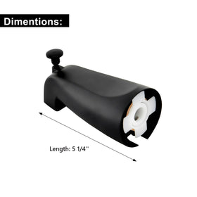 Tearel durable matte black finish on tub spout close-up