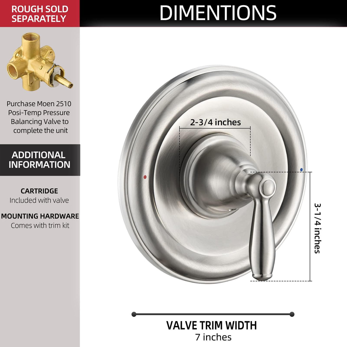 Tearel trim with mounting hardware included for quick, reliable installation.