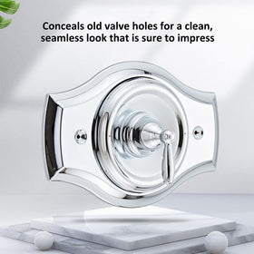 Tearel chrome cover plate demonstrates durable metal construction resisting rust and corrosion.