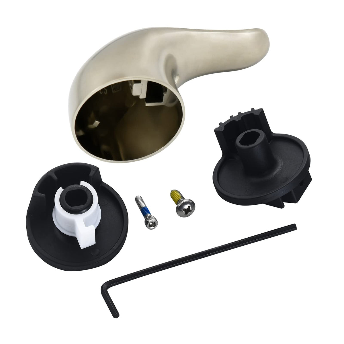 Tearel replacement lever shower handle in brushed nickel offers durable metal construction.
