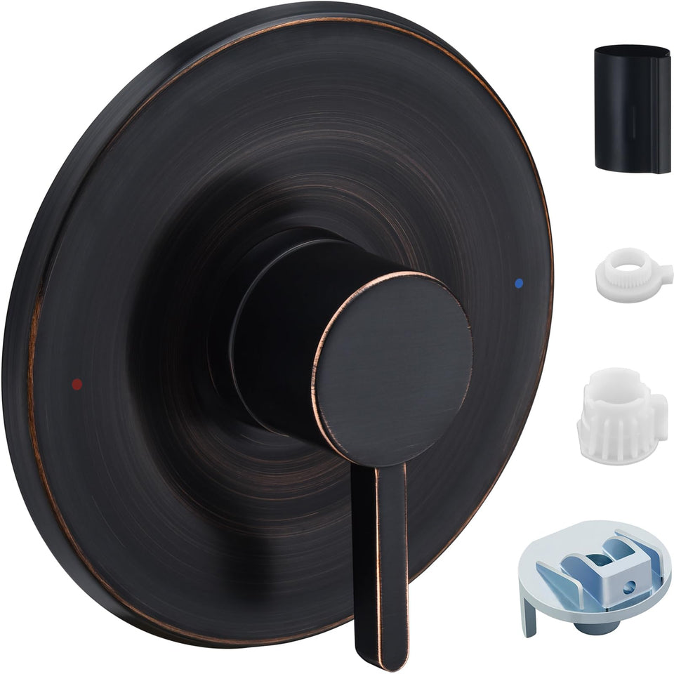 Tearel shower trim kit in oil-rubbed bronze with Moen compatibility for steady temperature.