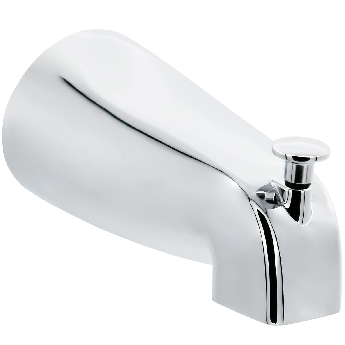 Tearel Slip Fit Tub Spout chrome overview highlights durable metal construction.