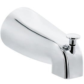 Tearel Slip Fit Tub Spout chrome overview highlights durable metal construction.