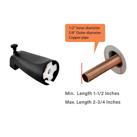 Tearel matte black tub spout finish close-up showing durability