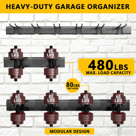 Tebgeag six adjustable hooks with rubber coating prevent slips and scratches