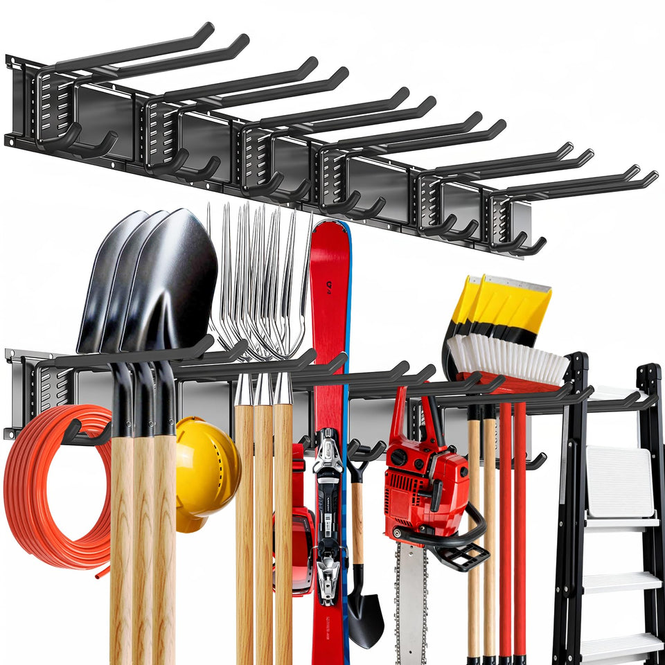 Tebgeag garage tool organizer 48-inch wall mount keeps tools within reach and organized
