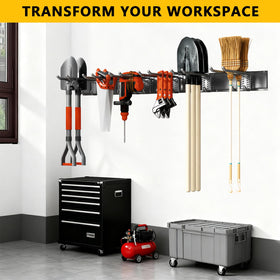 Tebgeag space-saving system frees floor space in garage or shed