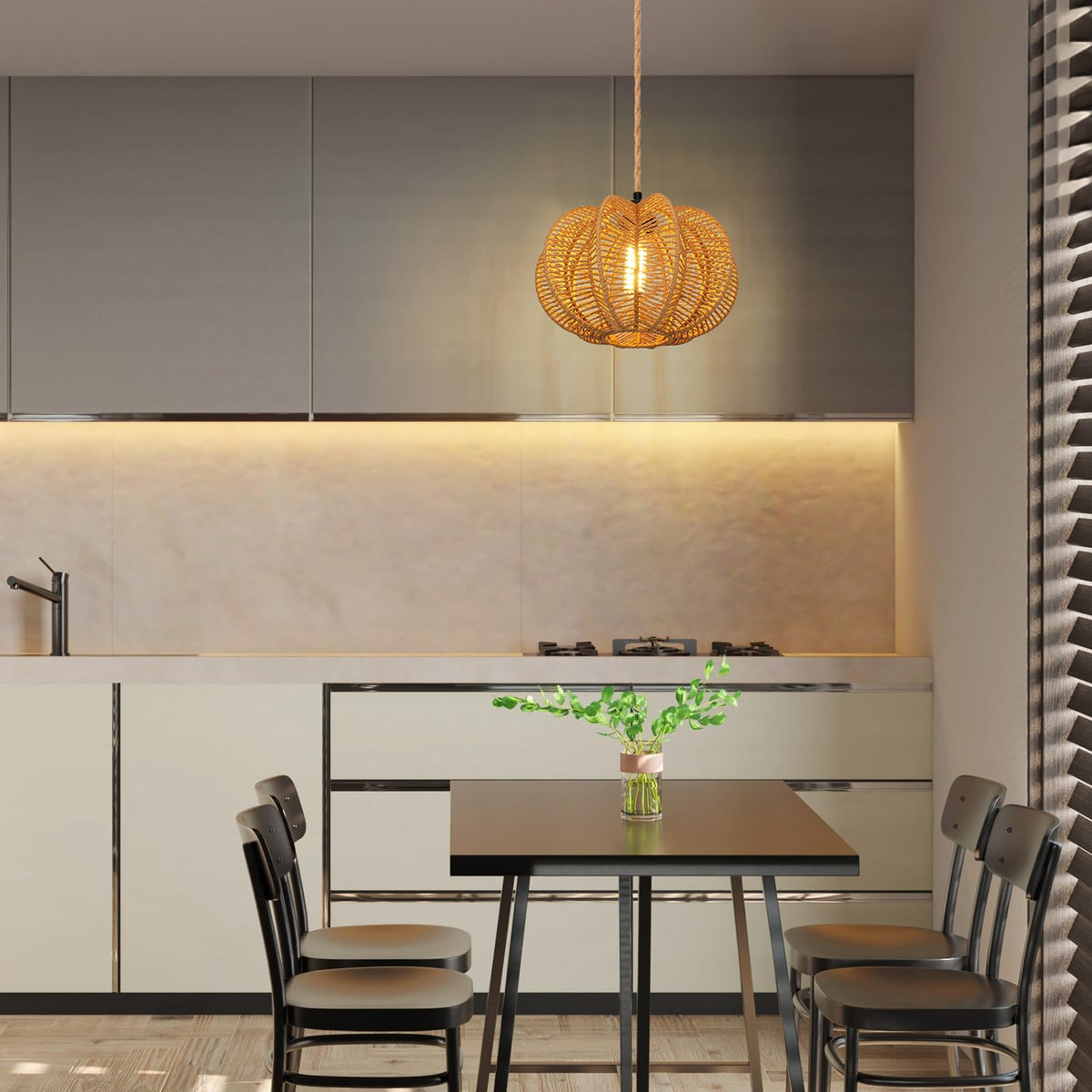 tebio living room and dining area decor adds warm ambiance